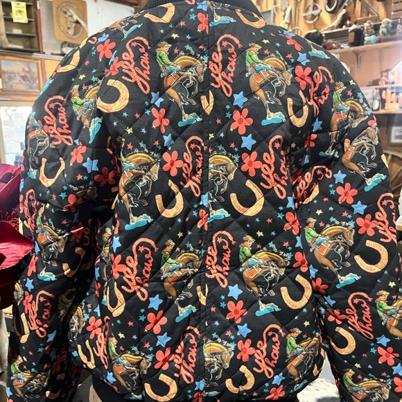 Colorful Western Print Women's Bomber Jacket - Picture 2 of 2